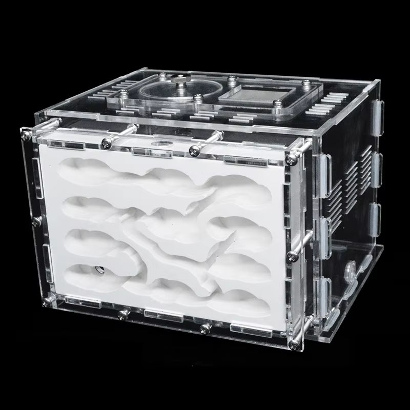 DIY Acrylic Ant Farm Gypsum Ecological Ant House for Pet Anthill Ant Nest Workshop with Feeding Area Insect Villa Castle